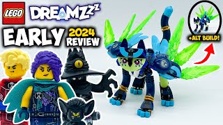 YouTube Thumbnail Zoey and Zian the Cat Owl EARLY 2024 Review (BOTH BUILDS!) LEGO Dreamzzz Set 71476