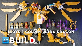 YouTube Thumbnail LEGO Speed Build! Ninjago 71774 Lloyd&#39;s Golden Ultra Dragon | LEGO Ninjago 2022 | Beat Build
