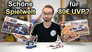 YouTube Thumbnail SCHÖNE SPIELWELT für 80€ UVP? LEGO® Star Wars 75342 Republic Fighter Tank und 75283 AAT im Review!