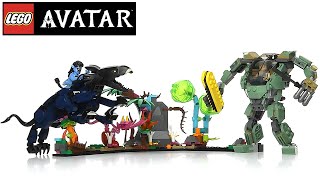 YouTube Thumbnail LEGO Avatar Neytiri &amp; Thanator vs. AMP Suit Quaritch 75571 - Speed Build Review