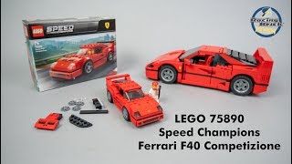 YouTube Thumbnail LEGO 75890 Speed Champions Ferrari F40 Competizione review &amp; Creator Expert comparison