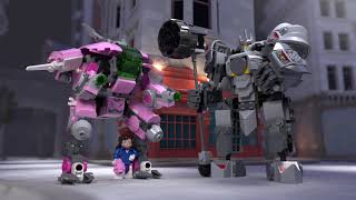 YouTube Thumbnail Heroes of Overwatch: D.Va vs Reinhardt  - LEGO Overwatch Collectibles – 75973