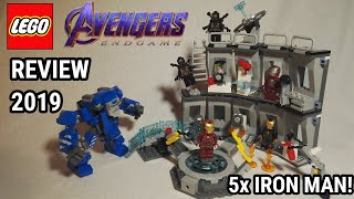 YouTube Thumbnail 5x neue IRON MAN | LEGO Avengers Endgame Iron Mans Werkstatt Review | Set 76125