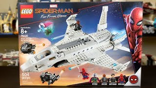 YouTube Thumbnail LEGO Spider-Man Far From Home Stark Jet and the Drone Attack Review! Set 76130!