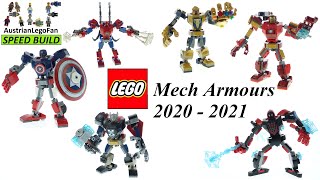 YouTube Thumbnail All LEGO Marvel Mech Armours 2020 and 2021 - Lego Speed Build Review