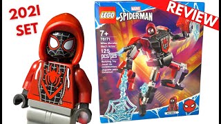 YouTube Thumbnail 2021 LEGO Marvel Miles Morales Mech Spider-Man Set 76171 Review