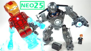 YouTube Thumbnail LEGO Marvel Infinity Saga Iron Man Iron Monger Mayhem review Lego 76190 set Stop Motion Build Review