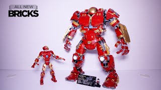 YouTube Thumbnail Lego Marvel 76210 Hulkbuster Speed Build with 76206 Iron Man Figure