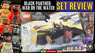 YouTube Thumbnail REVIEW: Black Panther  WAR ON THE WATER Wakanda Forever Set 76214