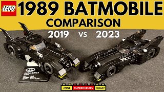 YouTube Thumbnail LEGO 1989 Batmobile COMPARISON (2019 vs 2023)