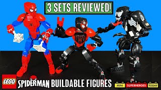 YouTube Thumbnail EARLY REVIEW: LEGO SPIDER-MAN, MILES MORALES, and VENOM BUILDABLE FIGURES (76225, 76226, 76230)