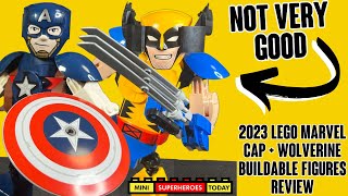YouTube Thumbnail REVIEW: LEGO Captain America and Wolverine Figures - Sets 76257 + 76258