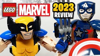 YouTube Thumbnail LEGO Marvel Captain America &amp; Wolverine Figures (76257 &amp; 76258) - 2023 Set Review