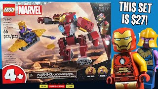YouTube Thumbnail REVIEW: Lego IRON MAN HULKBUSTER vs THANOS (4+ Set 76263)