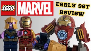 YouTube Thumbnail LEGO Marvel Iron Man Hulkbuster Vs. Thanos EARLY 2023 Set REVIEW! (76263)