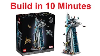 YouTube Thumbnail LEGO Avengers Tower buuild in 10 Minutes LEGO Marvel 76269