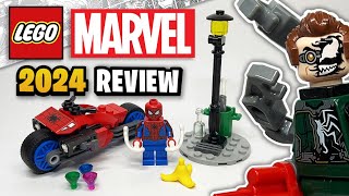 YouTube Thumbnail LEGO Marvel Motorcycle Chase: Spider-Man vs. Doc Ock (76275) - EARLY 2024 Set Review