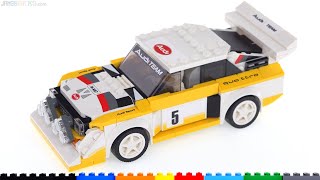 YouTube Thumbnail LEGO Speed Champions Audi Sport Quattro S1 review! 76897