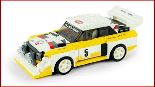 YouTube Thumbnail LEGO Speed Champions 76897 Audi Sport Quattro S1 1985 Speed Build for Collectors - Brick Builder