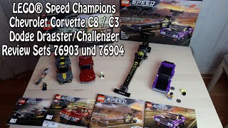 YouTube Thumbnail Review LEGO Chevrolet Corvette C8/C3 und Dodge Dragster/Challenger (Speed Champions 76903 und 76904)