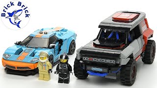 YouTube Thumbnail LEGO Speed Champions 76905 Ford GT Heritage Edition and Bronco R - Speed Build Review