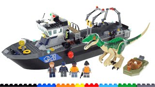 YouTube Thumbnail LEGO Jurassic World Baryonyx Dinosaur Boat Escape 76942 review! Biggest in the series, and worst