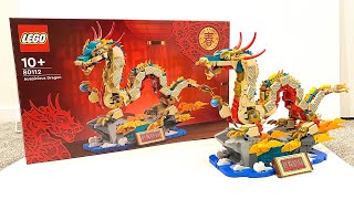 YouTube Thumbnail 2024 LEGO Chinese New Year 80112 Auspicious Dragon REVIEW!!!