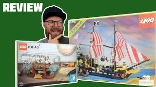 YouTube Thumbnail Wie passt das große Piratenschiff in die kleine Flasche? LEGO® 21313 + 92177 + 6285 [Review]