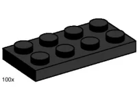 LEGO® Set 3483 - 2 x 4 Black Plates