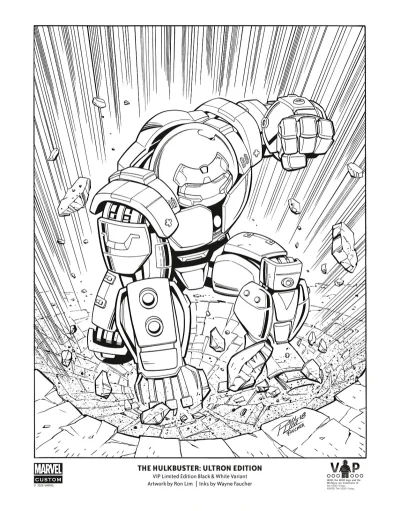 LEGO® Set 5005574 - The Hulkbuster: Ultron Edition Black & White Art Print