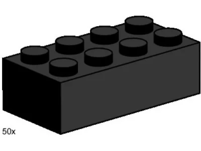 LEGO® Set 3458 - 2 x 4 Black Bricks