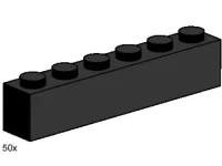 LEGO® Set 3473 - 1 x 6 Black Bricks