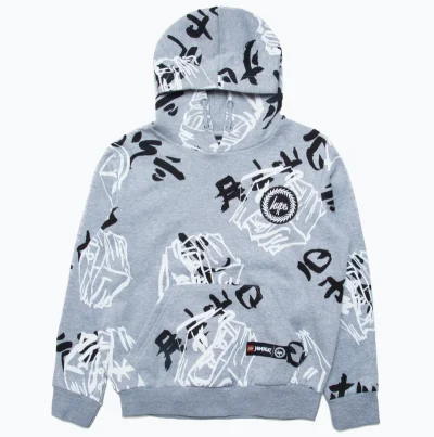 LEGO® Set 5006227 - HYPE X LEGO NINJAGO Grey Just Hype Faces Pullover Hoodie