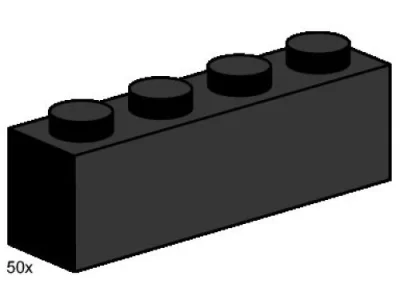 LEGO® Set 3468 - 1 x 4 Black Bricks