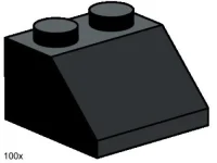 LEGO® Set 3495 - 2 x 2 Roof Tiles Steep Sloped Black