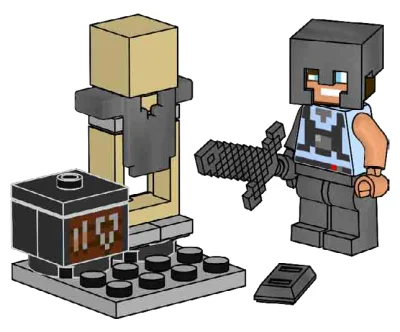 LEGO® Set L0002250 - Smith with Smithing Table, Netherite Armor and Armor Stand