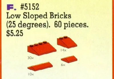 LEGO® Set 5152 - Roof Bricks, Red, 25 Degrees