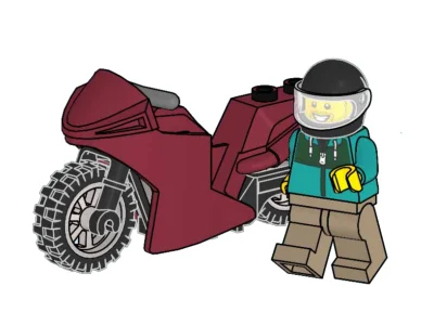 LEGO® Set L0002222 - Stunt Rider with Motorcycle