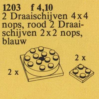 LEGO® Set 1203 - Turntables (4 x 4), Turntables (2 x 2)