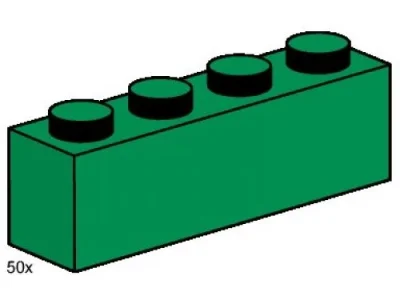 LEGO® Set 3471 - 1 x 4 Dark Green Bricks