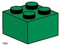 LEGO® Set 3456 - 2 x 2 Dark Green Bricks