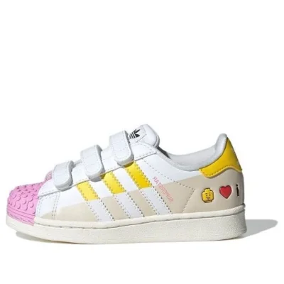 LEGO® Set IF2910 - adidas originals Superstar Velcro x LEGO (White Pink) - Kids' Shoes
