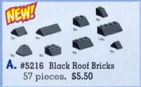 LEGO® Set 5216 - Roof Bricks Assorted, Black