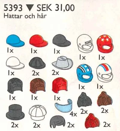 LEGO® Set 5393 - Headgear (Hats and Hair)