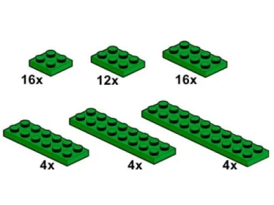 LEGO® Set 10059 - Dark Green Plates 2 x n