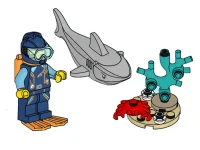LEGO® Set 952406 - Diver, Shark and Crab