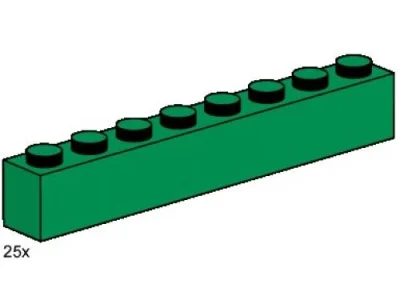 LEGO® Set 3481 - 1 x 8 Dark Green Bricks