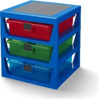 LEGO® Set 5005875 - 3-Drawer Storage Rack (Transparent Blue)