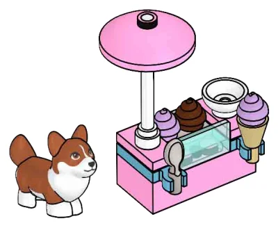 LEGO® Set L0002266 - Corgi and Ice Cream Stand