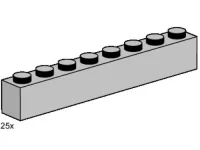 LEGO® Set 3479 - 1 x 8 Light Grey Bricks